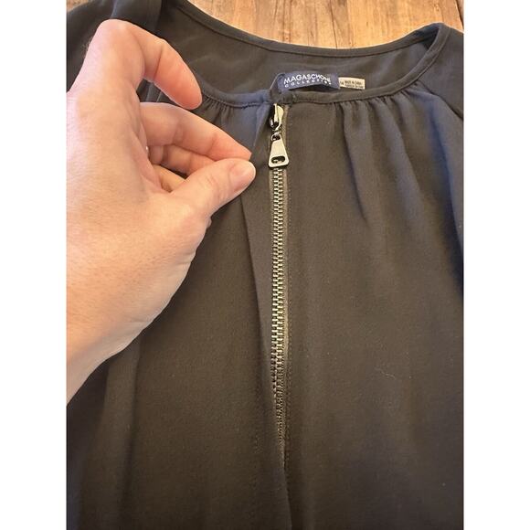 Magaschoni 100% Silk Shift Dress Size 14 Zipper Black NWT Sleeveless Classic - Picture 3 of 15